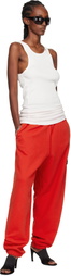 Stone Island Red 6200004 Brushed Organic Cotton Fleece Lounge Pants