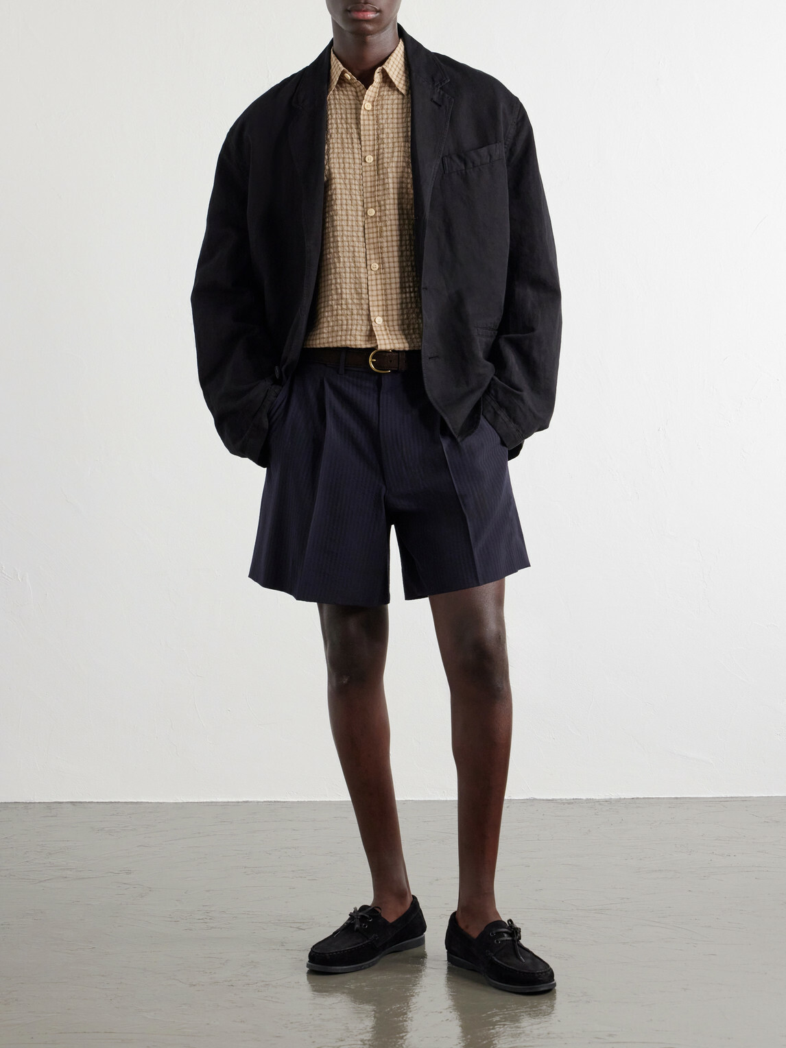 Oliver Spencer - Checked Cotton-Blend Seersucker Shirt - Neutrals