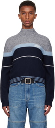 Martine Rose Navy Pilling Turtleneck