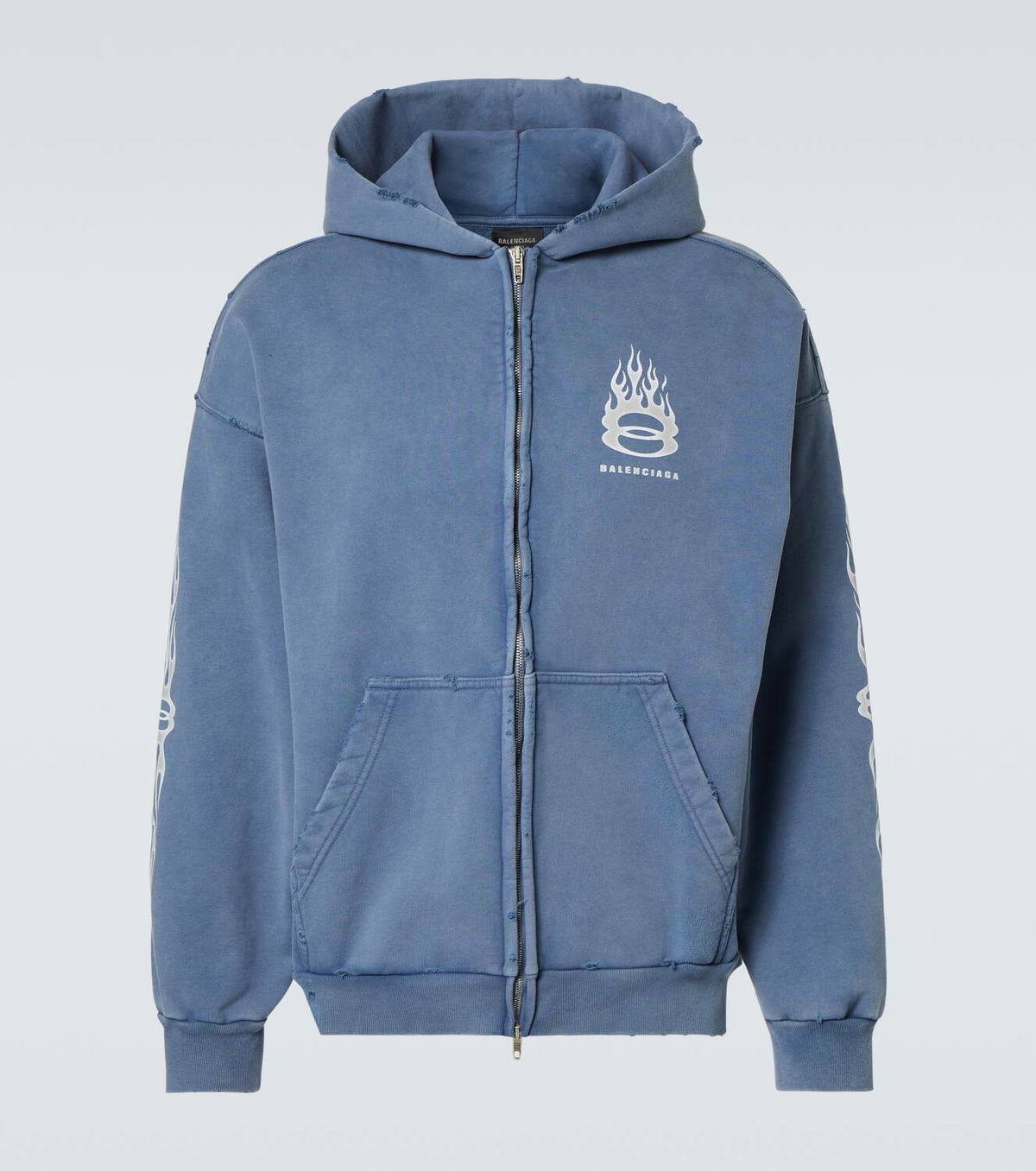 Balenciaga Burning Unity zip-up cotton hoodie Balenciaga