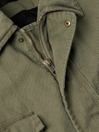 Balenciaga - Distressed Cotton-Canvas Coat - Green