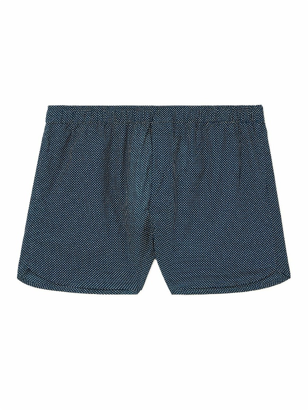 Photo: Derek Rose - Plaza 21 Slim-Fit Printed Cotton Boxer Shorts - Blue