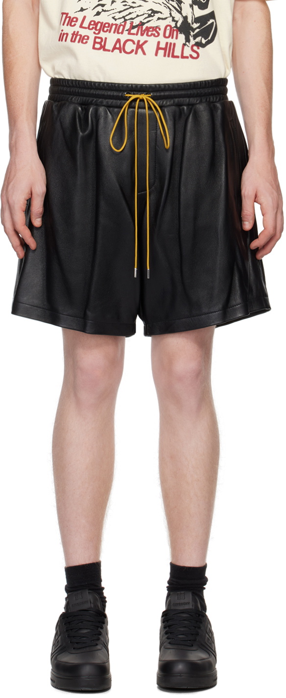 Rhude Black Leather Shorts Rhude