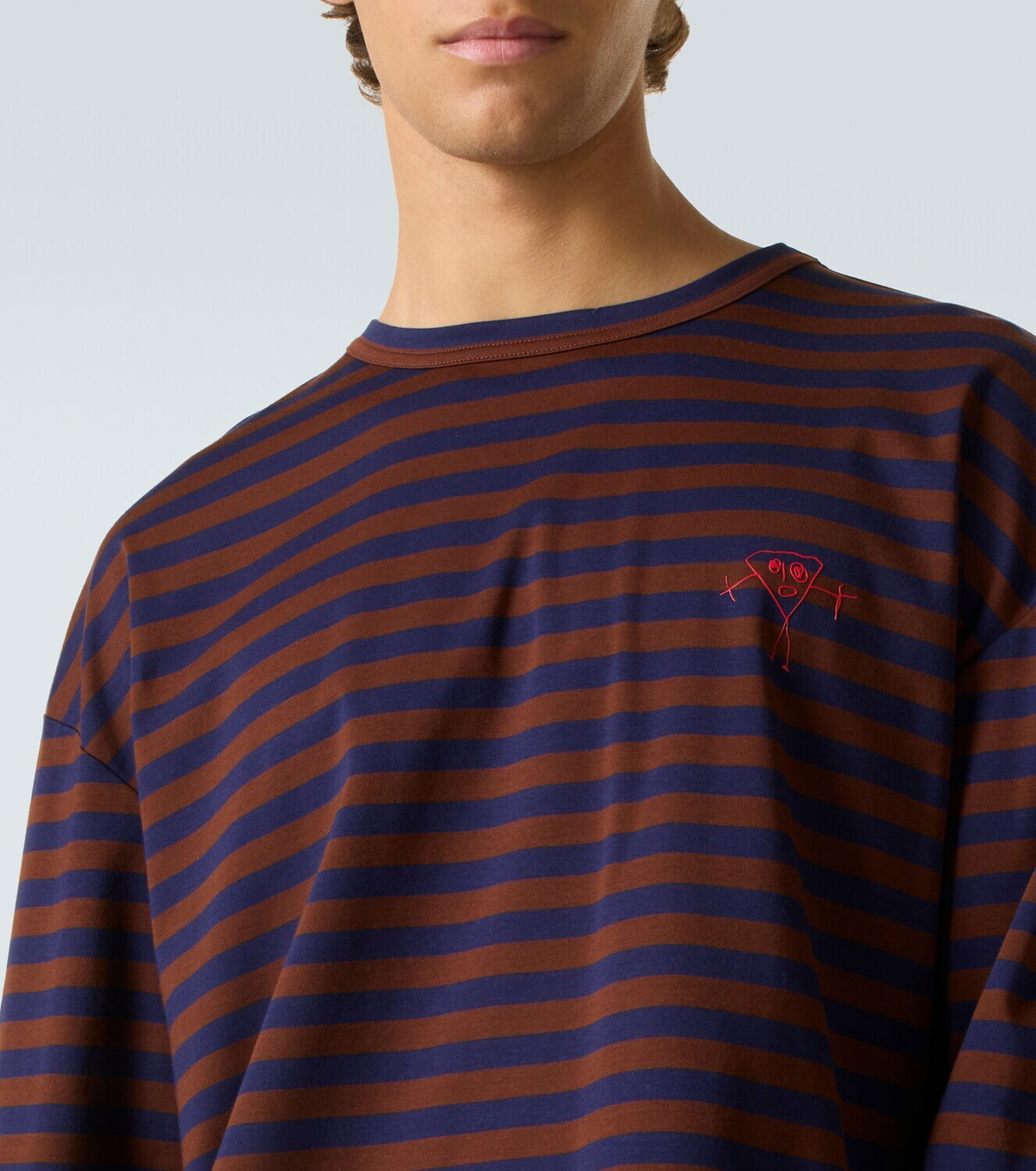 Plan C Striped cotton jersey T-shirt