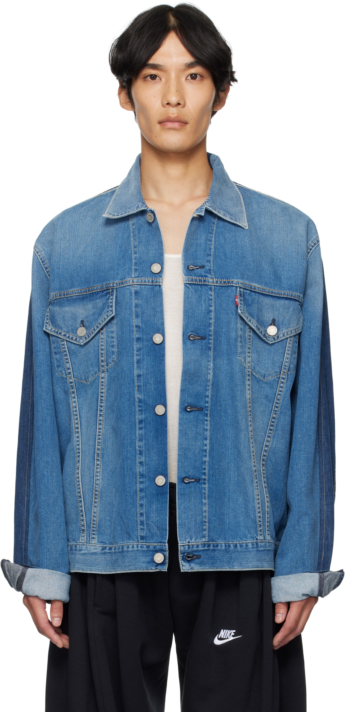 Bless Blue The Cristaseya Jeansfrontpatent Denim Jacket Bless