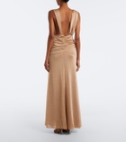 Christopher Esber Embellished gathered jersey lamé gown
