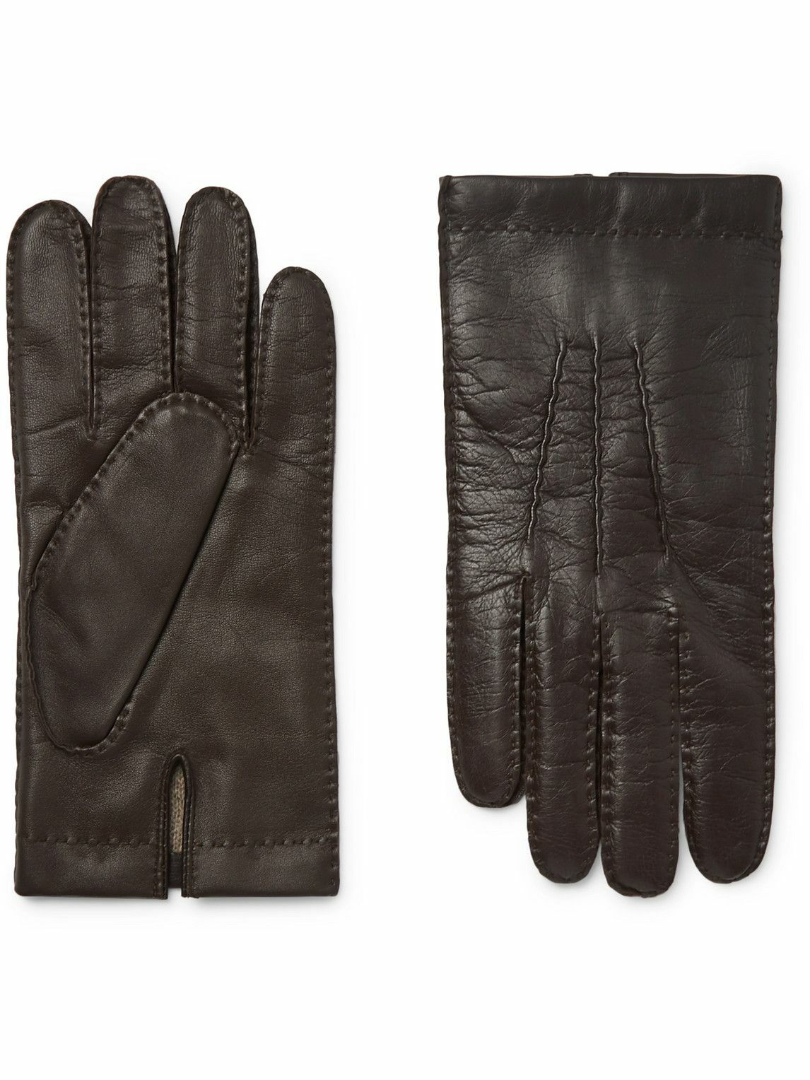 Dents - Shaftesbury Touchscreen Cashmere-Lined Leather Gloves - Brown Dents
