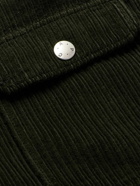 A.P.C. - Alenzo Wool-Trimmed Cotton-Corduroy Overshirt - Green