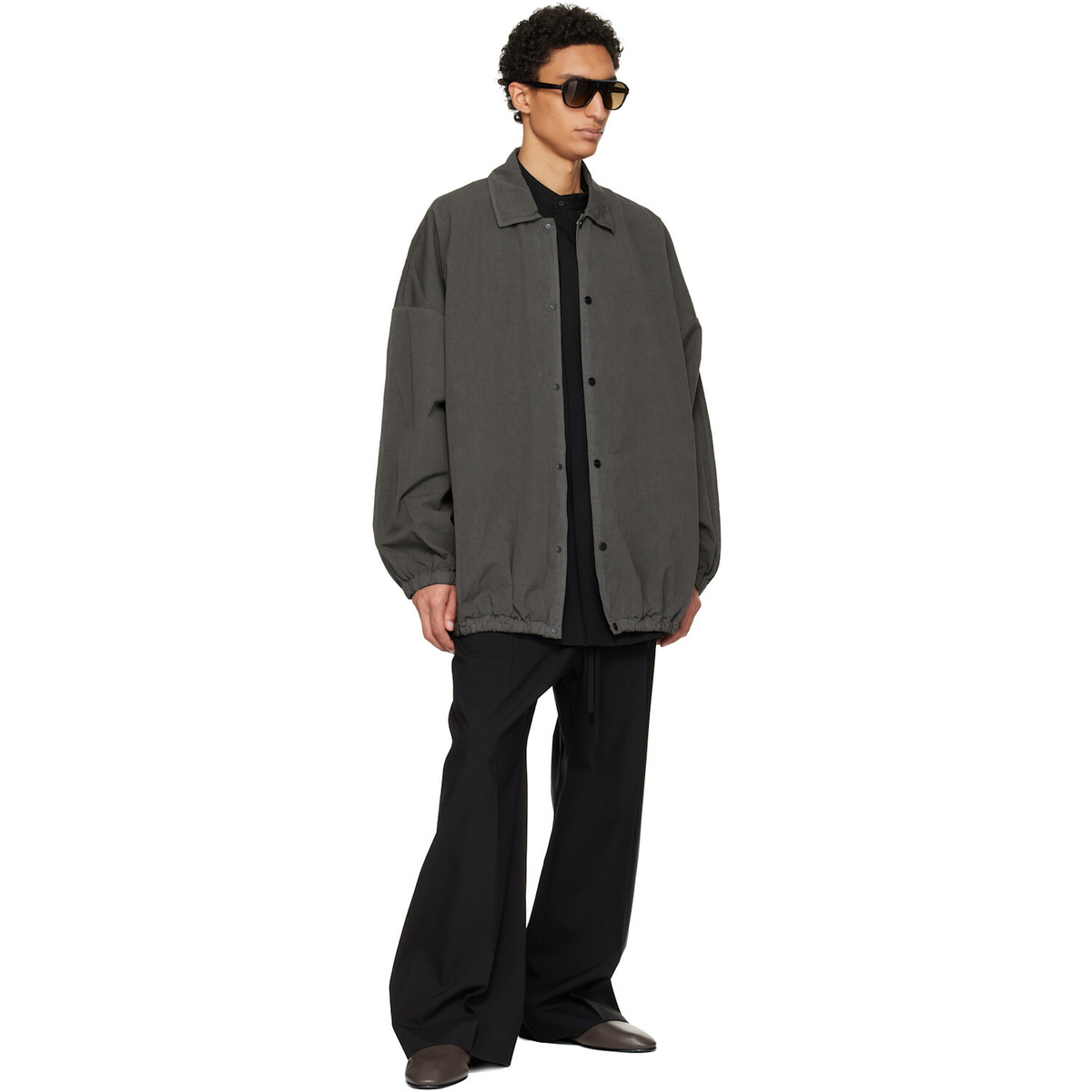 Fear of God Gray Garment Dyed Cotton Windbreaker Jacket