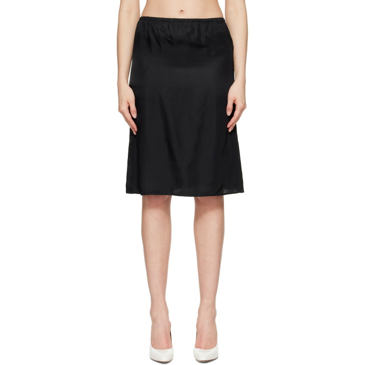 Photo: MM6 Maison Margiela Black Satin Midi Skirt