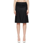 MM6 Maison Margiela Black Satin Midi Skirt