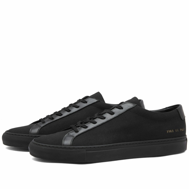 Photo: Common Projects Men's Achilles Leather & Canvas Sneakers in Black