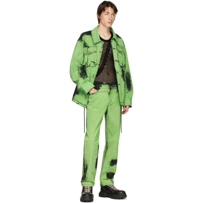 Feng Chen Wang Green Tie-Dye Jeans Feng Chen Wang