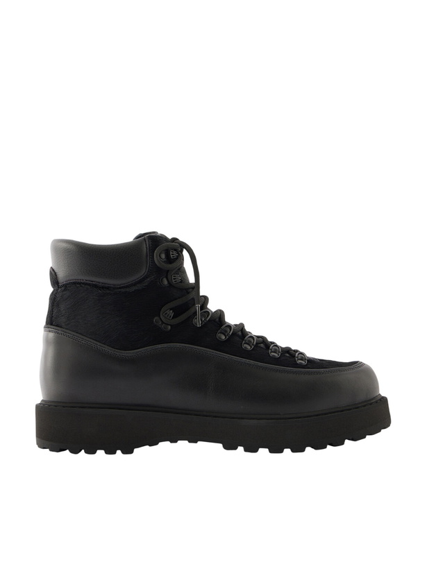 Photo: Diemme - Roccia Vet Rubber-Trimmed Calf Hair Hiking Boots - Black