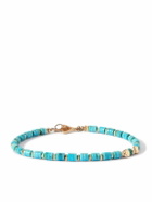 Peyote Bird - Sovereign Gold-Plated Turquoise Beaded Bracelet