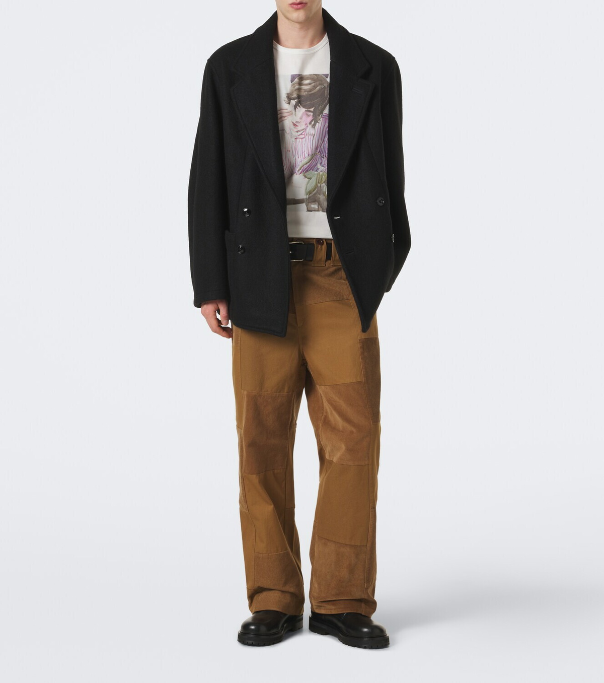 Junya Watanabe Patchwork cotton wide-leg pants