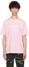 Balmain Pink Printed Logo T-Shirt