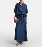 Valentino Chambray midi skirt