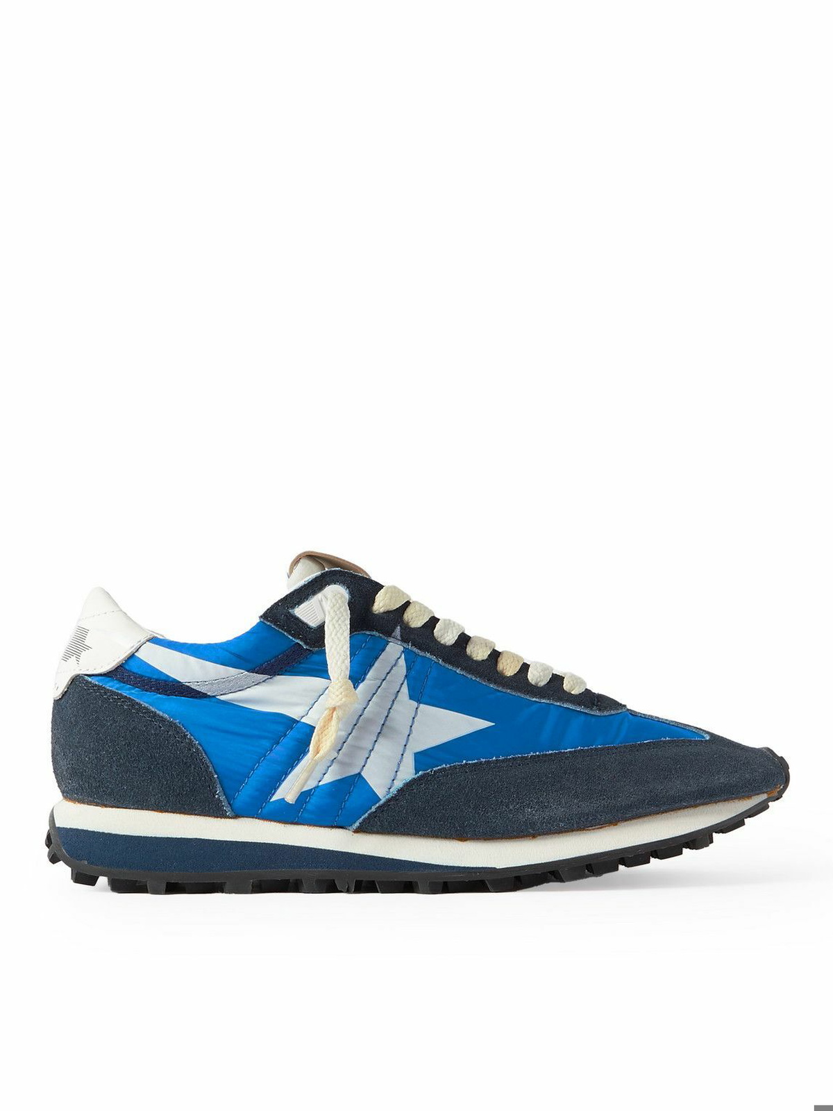 Golden Goose - Marathon Leather and Suede-Trimmed Nylon Sneakers - Blue ...