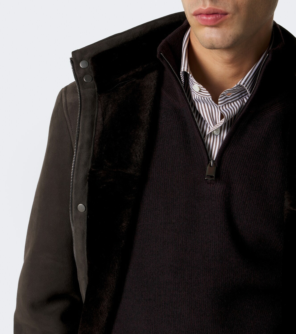 Thom Sweeney Hooded suede parka