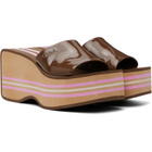 Chloé Brown Swimming Cool Wedge Mule Sandals