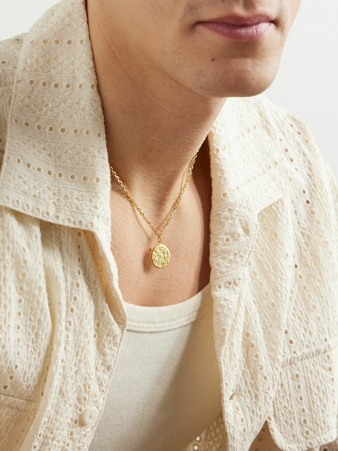 Mikia - Polaris Gold-Plated Diamond Pendant Necklace