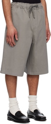 COOR Gray Raw Cut Easy Bermuda Shorts