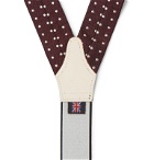 Favourbrook - Leather-Trimmed Silk-Moire Braces - Burgundy