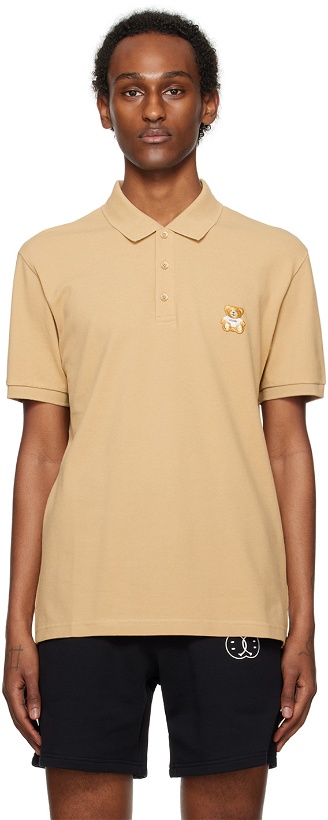 Photo: Moschino Beige Embroidered Polo