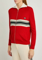 Adidas X Wales Bonner Stripe-intarsia Knit Cardigan Red