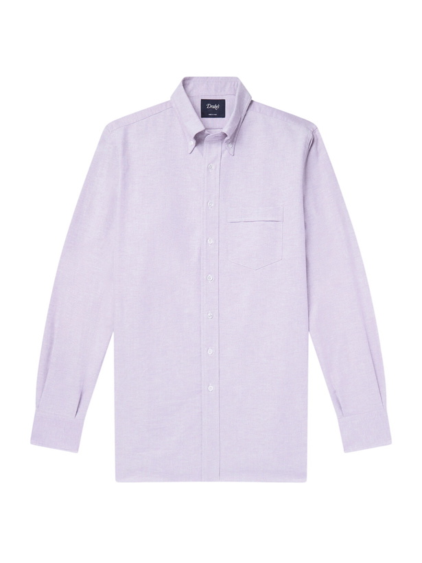 Photo: Drake's - Button-Down Collar Cotton Oxford Shirt - Purple