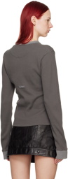Acne Studios Gray Fitted Long Sleeve T-Shirt