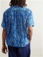 Blue Blue Japan - Convertible-Collar Printed Voile Shirt - Blue