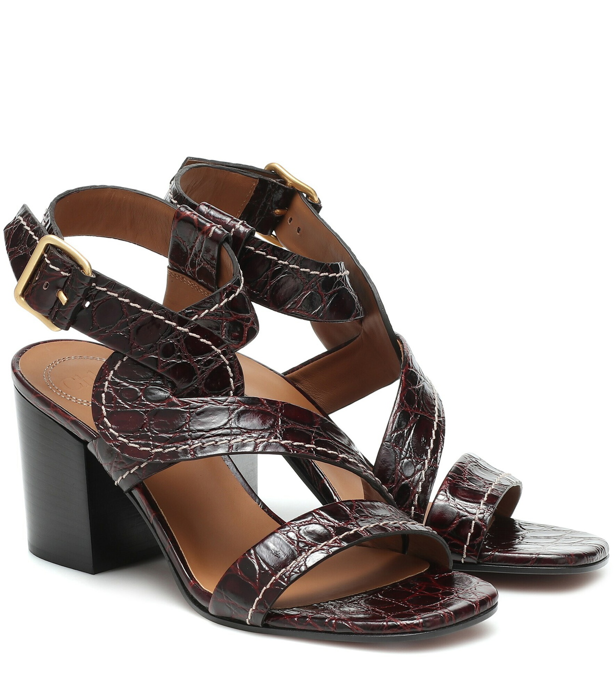 Chloe Candice croc effect leather sandals Chloe