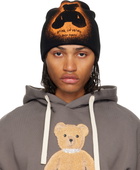 Palm Angels Black Spray Bear Beanie