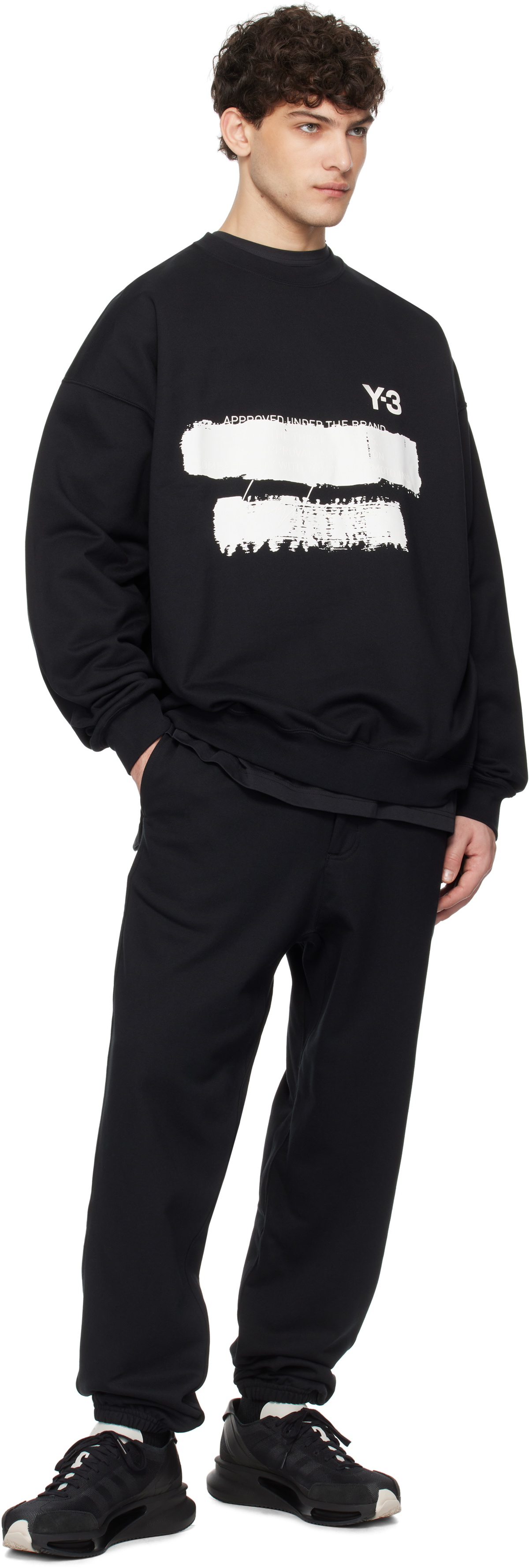 Y-3 Black Graphic Crew Sweatshirt