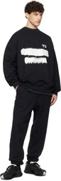 Y-3 Black Graphic Crew Sweatshirt