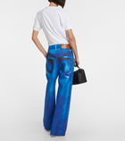Loewe - Pixelated high-rise straight jeans