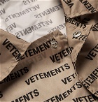 Vetements - Logo-Print Shell Raincoat - Men - Beige