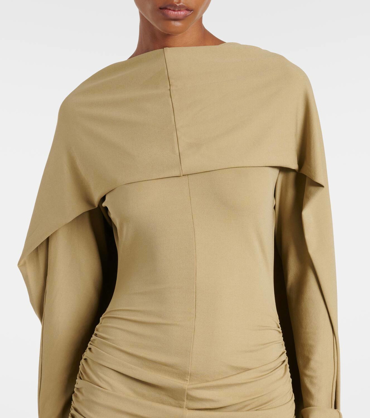 Tove Malena caped ruched jersey maxi dress