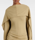 Tove Malena caped ruched jersey maxi dress