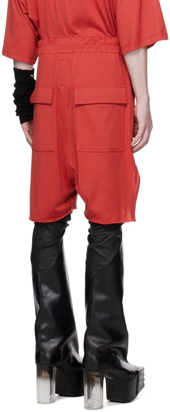 Rick Owens Red Champion Edition Beveled Pods Shorts Rick Owens