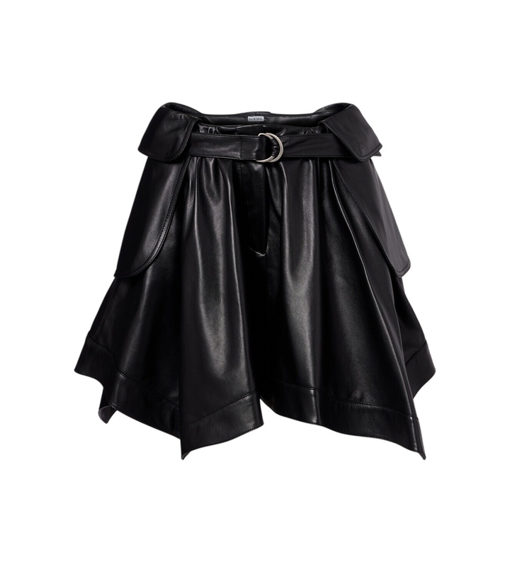 Photo: Loewe Double L belted leather miniskirt