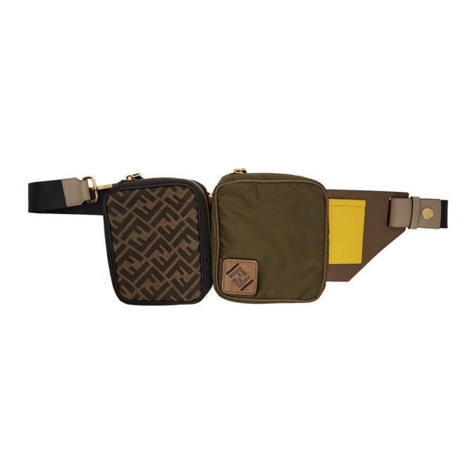 Photo: Fendi Green and Black Canvas Multi Pouch Forever Fendi Belt Bag