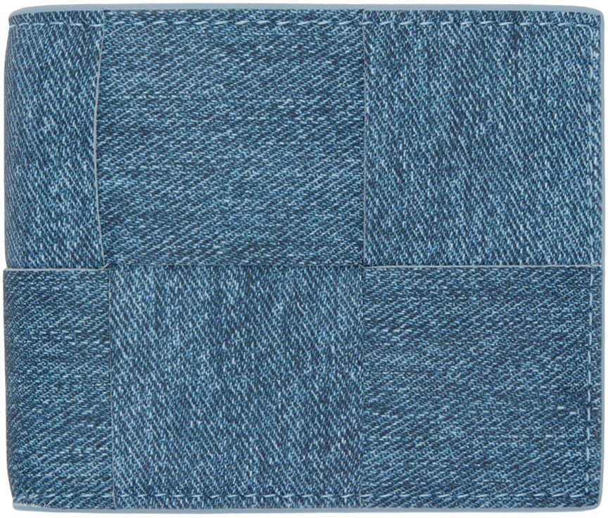 Photo: Bottega Veneta Blue Cassette Bi-Fold Wallet