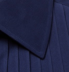 Turnbull & Asser - Navy Bib-Front Double-Cuff Silk Shirt - Blue