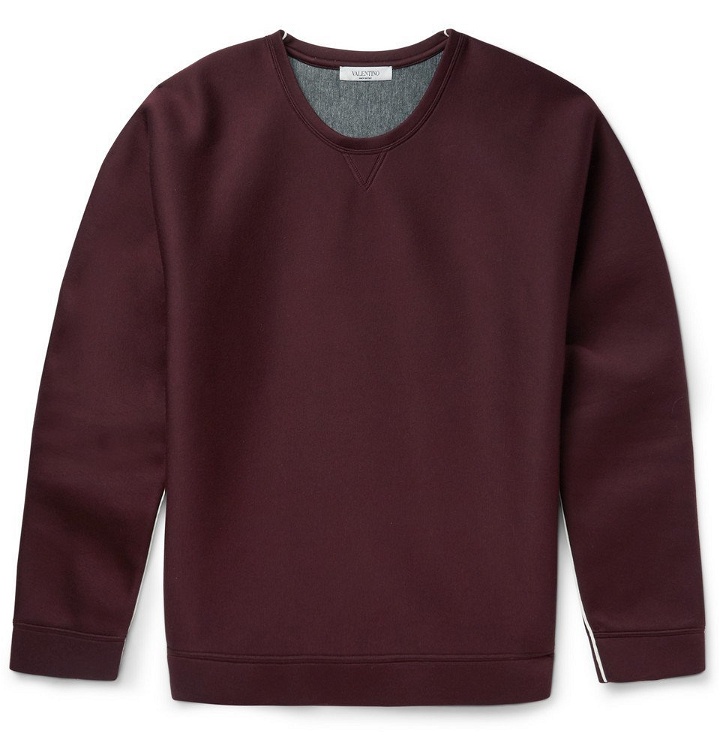 Photo: Valentino - Bonded Jersey Sweatshirt - Men - Burgundy