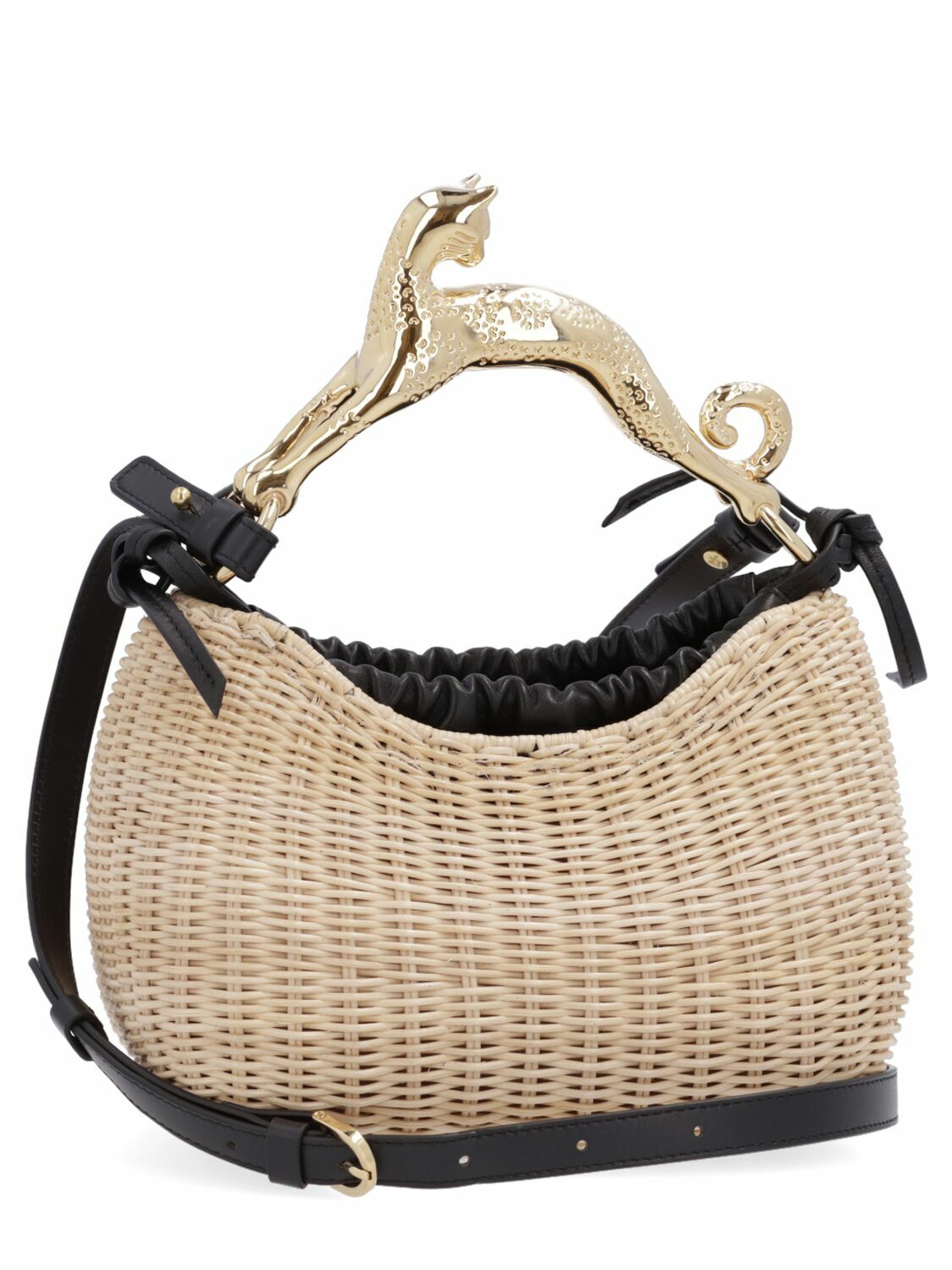 LANVIN Woven Cat Top Handle Hobo Bag Lanvin