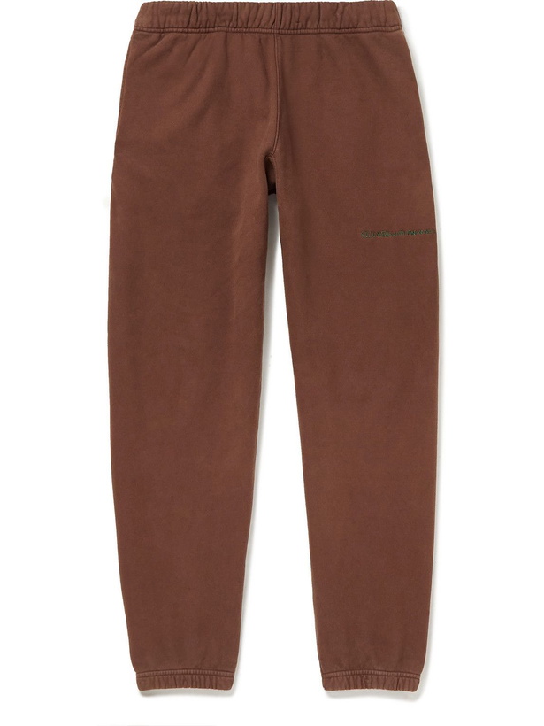 Photo: FRIENDS WITH ANIMALS - Straight-Leg Logo-Embroidered Cotton-Jersey Sweatpants - Brown