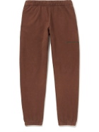 FRIENDS WITH ANIMALS - Straight-Leg Logo-Embroidered Cotton-Jersey Sweatpants - Brown